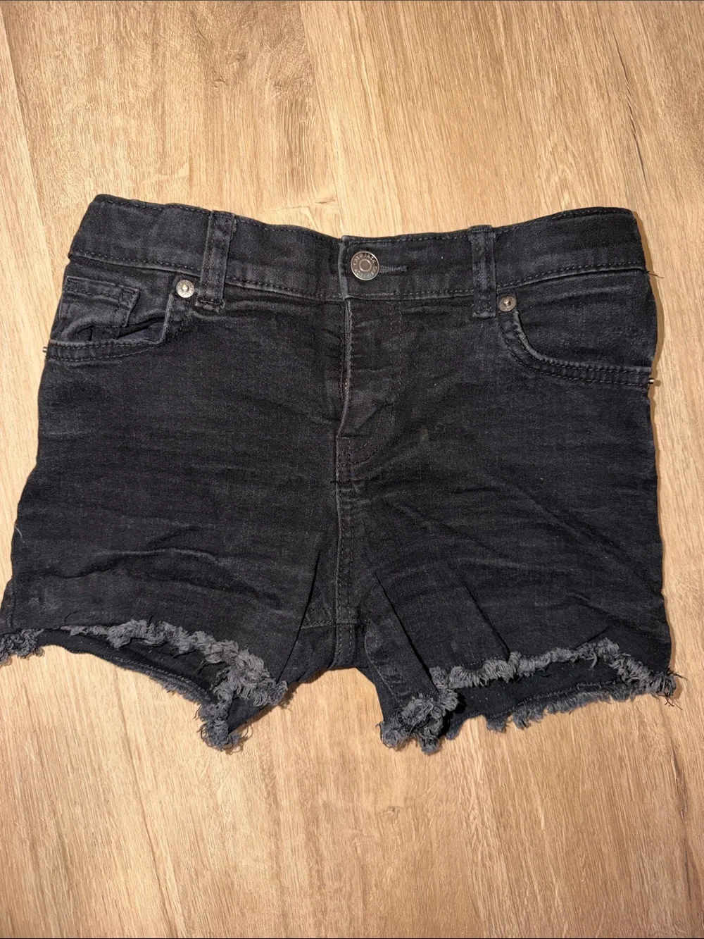 Cat & Jack Black Frayed Hem Denim Shorts